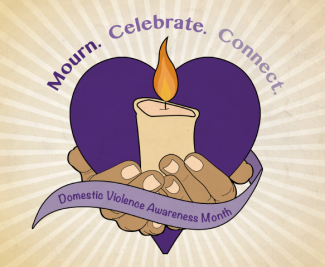 mourn, celebrate, connect DVAM logo