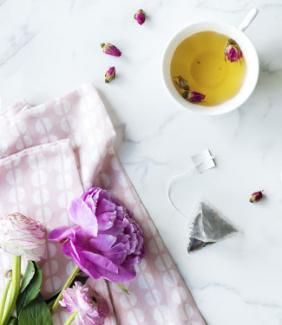 tea and flowers