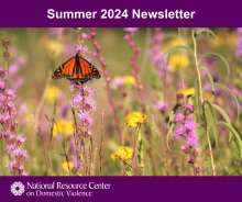 Butterfly perched on wildflowers